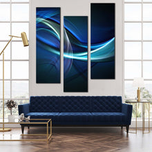 Load image into Gallery viewer, Elegant  Abstract  Canvas  Wall  Art  Blue  Modern  Abstract  Living  Room  3  Piece  Canvas  Print  Beautiful  Green  Abstract  Patterns  Canvas  Artwork In Living Room
