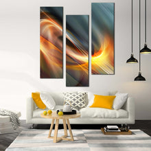 Load image into Gallery viewer, Elegant  Abstract  Canvas  Wall  Art  Yellow  Abstract  Shapes  Canvas  Print  Grey  Modern  Abstract  Patterns  Living  Room  3  Piece  Multi  Canvas In Living Room
