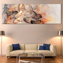 Load image into Gallery viewer, Embossed Fractal Canvas WallArt  SmokeTexture Abstract 1 Piece Multiple Canvas  Orange White Modern Abstract Canvas Print For Living Room
