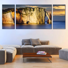 Load image into Gallery viewer, Etretat  Ocean  Canvas  Wall  Art  Falaise  d  Amont  Cliff 3  Piece  Canvas  Print  Blue  Cliff  Beach  Multi  Canvas In Living Room
