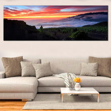 Load image into Gallery viewer, Europe  Mountains  Canvas  Print  Green  La  Palma  Spain  Landscape  Canvas  Wall  Art  Red  Yellow  Cloudy  Sunset  Sky  Living  Room  1  Piece  Canvas In Living Room
