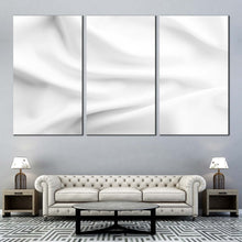 Load image into Gallery viewer, Fabric Texture Canvas Wall Art Solid White Digital Artwork 3 Piece Canvas Print Grey Elegant Modern Abstract Multi Canvas Wavy Fabric Canvas Set In Living room
