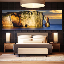 Load image into Gallery viewer, Falaise  d  Amont  Canvas  Wall  Art  Blue  Etretat  Ocean  Wide  Canvas  Normandy  France  Yellow  Ocean  Mountains  Canvas  Print  Cliff  Beach  Bedroom  1  Piece  Canvas For Bedroom
