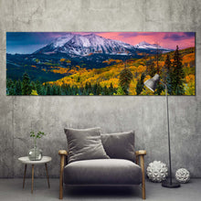 Load image into Gallery viewer, Fall Mountain Canvas Wall Art Green Autumn Landscape Scenery 1 Piece Canvas Print For Living Room
