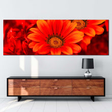 Load image into Gallery viewer, Flowers Closeup Canvas Wall Art Beautiful Floral Canvas Artwork Abstract Red Flowers 1 Piece Canvas Print In Living Room
