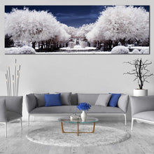 Load image into Gallery viewer, Forest  Trees  Canvas  Print  Blue  Sky  Nature  Scenery  Panoramic  Canvas In Living Room
