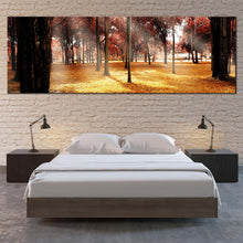 Load image into Gallery viewer, Forest  Trees  Canvas  Wall  Art  Yellow  Fields  Nature  Scenery  Bedroom  1  Piece  Canvas  Red  Autumn  Trees  Forest  Canvas  Print For Bedroom
