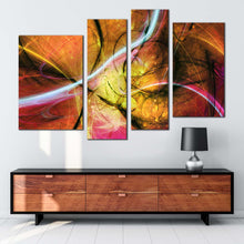 Load image into Gallery viewer, Fractal Design Canvas Wall Art 3D Abstract Digital Artwork Multi Canvas Colorful Abstract Fractal 4 Piece Canvas Print
