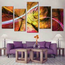 Load image into Gallery viewer, Fractal Design Canvas Wall Art 3D Abstract Digital Artwork Multi Canvas Colorful Abstract Fractal 5 Piece Canvas Print
