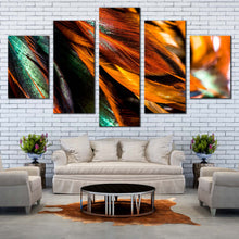 Load image into Gallery viewer, Fractal Elemant Canvas Print  Green Abstract Fractal Patterns 5 Piece Canvas WallArt Orange Abstract Feather Multiple Canvas For Your Living Room
