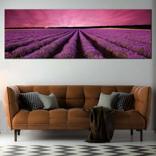 Load image into Gallery viewer, France  Valensole  Canvas  Wall  Art  Beautiful  Black  Landscape  Scenery  Sunrise  Multi  Canvas  Artwork  Purple  Lavender  Fields  For Living  Room
