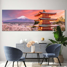 Load image into Gallery viewer, Fujiyoshida Mountain Canvas Wall Art Japan Chureito Pagoda 1 Piece Canvas Print White Mount Fuji Mountain Canvas For Living Room
