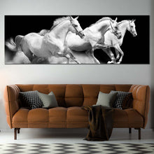 Load image into Gallery viewer, Galloping  Horses  Canvas  Wall  Art  Running  Horses  Stallions  Canvas  Print  Herd  Of  Grey  White  Horses  Living  Room  1  Piece  Canvas For Living Room
