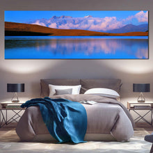 Load image into Gallery viewer, God  Lake  Canvas  Wall  Art  Blue  JiuDing  Mountain  Bedroom  1  Piece  Canvas  Print  China  Cloudy  Ocean  Mountains  Canvas  Artwork  Brown  SiChuna  Landscape  Reflection  Wide  Canvas For Bedroom
