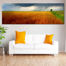 Load image into Gallery viewer, Grain  Field  Canvas  Print  Grey  Storm  Clouds  Canvas  Wall  Art  Orange  Green  Scenery  Fields  Living  Room  3  Piece  Canvas  Artwork For Living Room
