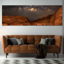 Load image into Gallery viewer, Grand  Canyon  Canvas  Wall  Art  Milky  Way  Desert  Canvas  Artwork  Brown  Sampanbok  Natural  Stone  Park  Canvas  Print  Thailand  Grey  Starry  Sky  Wide  Canvas For Living Room
