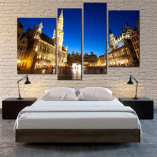 Load image into Gallery viewer, Grote Markt Town Hall at Dusk Antwerp Belgium 4 piece canvas artwork 

