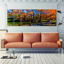 Load image into Gallery viewer, Guadalupe  River  Fall  Print  Orange  Trees  River  Large  Water  Streaming  Canvas  Art In Living Room
