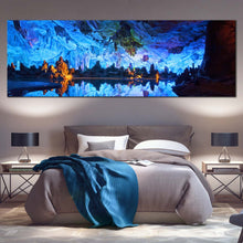Load image into Gallery viewer, Guangxi  Province  Canvas  Print  Blue  Guilin  Reed  Flute  Cave  Multi  Canvas  Brown  Ocean  Rocks  Crystal  Palace 1  Piece  Canvas  Wall  Art For Bedroom
