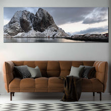 Load image into Gallery viewer, Hamnoy  Fishing  Hamlet  Lofoten  Islands  panoramic  canvas  print In Living Room
