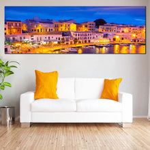 Load image into Gallery viewer, Harbors  Canals  Canvas  Wall  Art  Blue  Sky  Cityscape  Canvas  Print  Balearic  Islands  Spain  Living  Room  1  Piece  Canvas In Living Room
