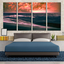 Load image into Gallery viewer, Hawaii Tropical Beach at Dawn Multi Panel 4 piece Canvas Home Decor For Bedroom

