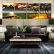Load image into Gallery viewer, Hawaiian Sunset Beach with Tropical Paradise theme canvas wall art In Living Room
