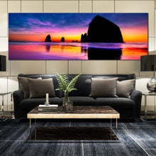 Load image into Gallery viewer, Haystack  Rock  Sunset  Cannon  Beach  1  piece  wall  art For Living Room
