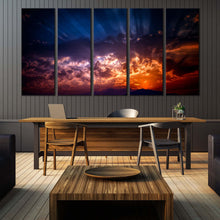 Load image into Gallery viewer, Heavenly Sunset Sky Clouds 5 pc For Dining Room
