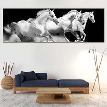 Load image into Gallery viewer, Horses  Stallions  Canvas  Wall  Art  Herd  Of  White  Grey  Horses  Living  Room  1  Piece  Canvas  Print  Galloping  Horses  Canvas  Set In Living Room
