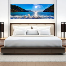 Load image into Gallery viewer, Ibiza  Beach  Sunset  Mountains  Blue  Skies  large  wall  art For Bedroom
