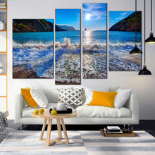 Load image into Gallery viewer, Ibiza blue water sunset sea canvas print 
