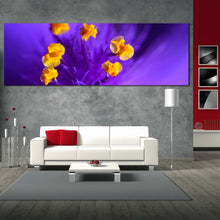 Load image into Gallery viewer, Isolated Flower Canvas Print Yellow Pistil 1 Piece Canvas Wall Art Purple Floral Digital Painting Canvas For Living Room
