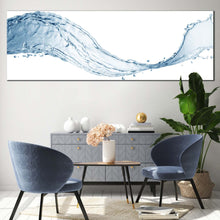 Load image into Gallery viewer, Isolated Water Canvas Wall Art Blue Abstract Water Splash 1 Piece Canvas Abstract Liquid Wave Canvas Print In Living Room
