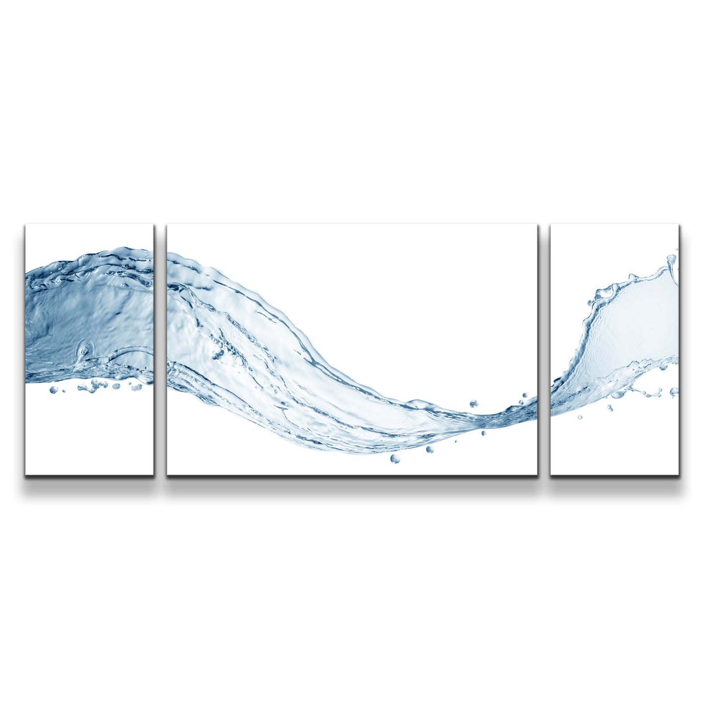 Isolated  Water  Canvas  Wall  Art  Blue  Abstract  Water  Splash  3  Piece  Multiple  Canvas  Abstract  Liquid  Wave  Canvas  Print