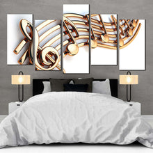Load image into Gallery viewer, Isolated music notes white background 5 piece canvas wall art For Your Bedroom
