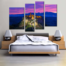 Load image into Gallery viewer, Italy Mountain Canvas Wall Art Brown Ancient Castle Mountain 1 Piece Canvas Print
