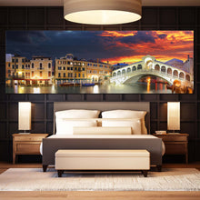 Load image into Gallery viewer, Italy  Bridge  Canvas  Print  Beautiful  Ponte  Rialto  Canvas  Set  Grey  Venice  City  Gondola  Seascape  Bedroom  1  Piece  Canvas  Wall  Art For Bedroom
