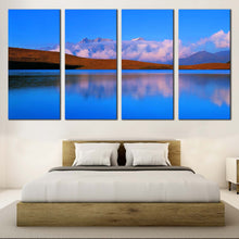 Load image into Gallery viewer, JiuDing Mountain Canvas Wall Art China Brown SiChuan Landscape Multi Canvas Artwork Cloudy God Lake Ocean Mountains  4 Piece Canvas Print For Bedroom
