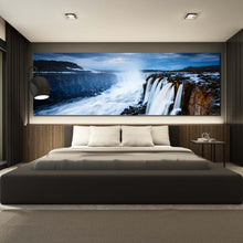 Load image into Gallery viewer, Jokulsa  Fjollum  Canvas  Wall  Art  Selfoss  Waterfall  Blue  Sky  Multi  Canvas  Vatnajokull  National  Park  Canvas  Print  White  Selfoss  Cascade  Bedroom  1  Piece  Canvas For Bedroom
