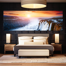 Load image into Gallery viewer, Jokulsa  a  Fjollum  Iceland  Waterfall  Sunset  canvas  print For Bedroom
