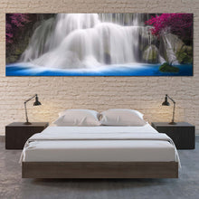 Load image into Gallery viewer, Kanchanaburi  Waterfall  Canvas  Wall  Art  Thailand  Purple  Trees  Waterfall  Bedroom  1  Piece  Canvas  Print For Bedroom
