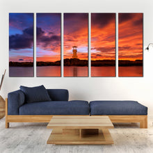 Load image into Gallery viewer, Khao Lak Lighthouse beacon 5 piece canvas wall art In Living Room
