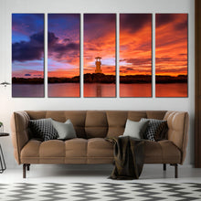 Load image into Gallery viewer, Khao Lak Lighthouse sunset 5 piece canvas home decor For Living Room
