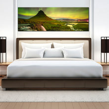 Load image into Gallery viewer, Kirkjufell  Mountain  Waterfall  Large  Wall  Art  Iceland  Mountain  Waterfall  Panoramic  canvas  print For Bedroom
