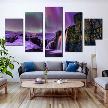 Load image into Gallery viewer, Kirkjufellsfoss  Waterfall  5  Piece  Amazing  canvas  prints For Living room
