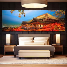 Load image into Gallery viewer, Kiyomizu  Dera  Canvas  Wall  Art  Blue  Sky  Kyoto  Japan  Temple  Bedroom  1  Piece  Canvas  Red  Maple  Tree  Canvas  Print For Bedroom
