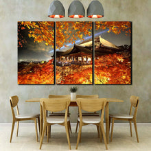 Load image into Gallery viewer, Kiyomizu Dera temple evening in Kyoto Japan fall foliage season canvas wall artwork In Dining Room
