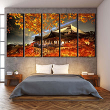 Load image into Gallery viewer, Kyoto Kiyomizu dera Temple Japan at night 5 panel canvas prints For Bedroom
