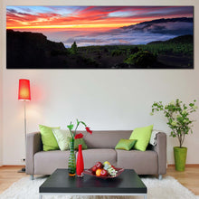 Load image into Gallery viewer, La  Palma  Canvas  Wall  Art  Spain  Landscape  at  Yellow  Sunset  Canvas  Print  Europe  Green  Mountains  Living  Room  Panoramic  Canvas For Living Room
